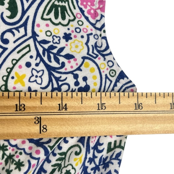 Boden Margo Floral Paisley Dress Sz 6 Blue Pink Jersey Knit - Picture 11 of 13